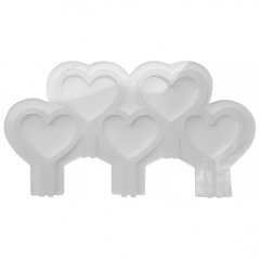 Форма силиконовая для леденцов Сердце 4,5 см 5 шт 01867