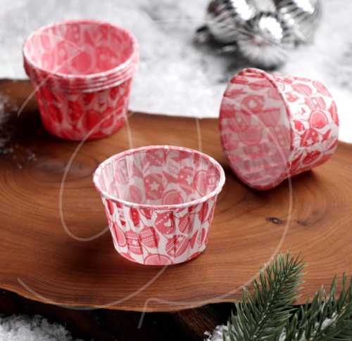 Капсула бумажная с подворотом "Ёлочные игрушки " D50 H40 1 шт 