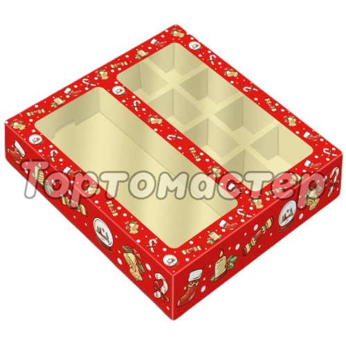 Коробка на 8 конфет и плитку шоколада с окошком "Сладкий подарок" 5 шт КУ-616