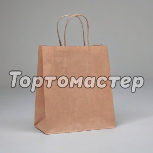 Пакет бумажный с ручками Крафт 32х18х37 см 