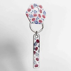 Брелок с символом Калининграда "Цветы" Белый 