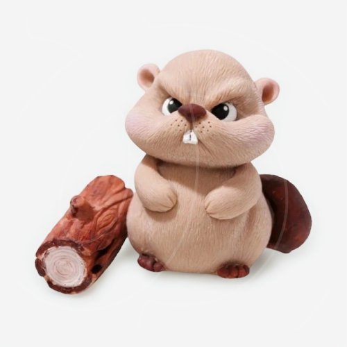 Фигурка из шоколадной глазури "Бобр с бревном" SM1104	