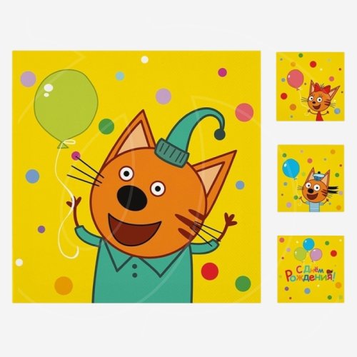 Салфетки бумажные "Три кота 2" 20 шт 6014990