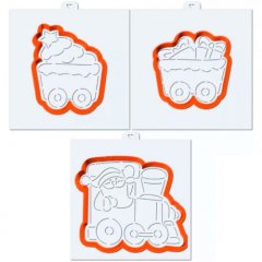 Вырубка пластиковая и трафарет LUBIMOVA "Паровозик с подарками" LC-00011055