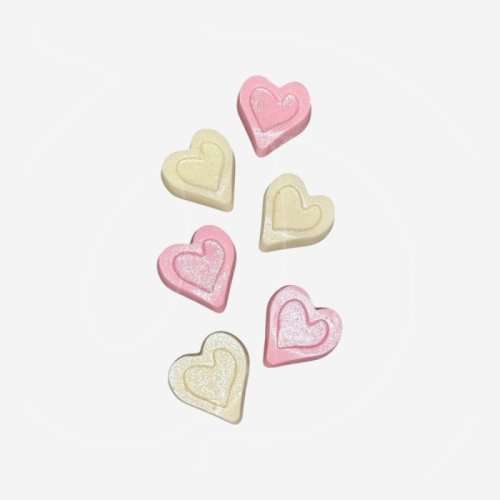 Фигурка из шоколадной глазури "Бело-розовые сердечки" 