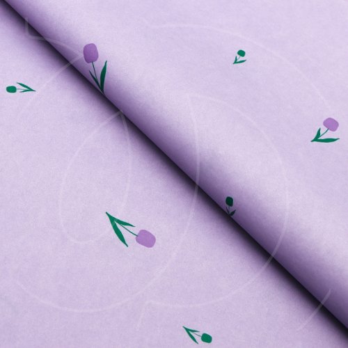 Бумага упаковочная Тишью "Тюльпаны сиреневые" 50х70 см 10 шт 9942635