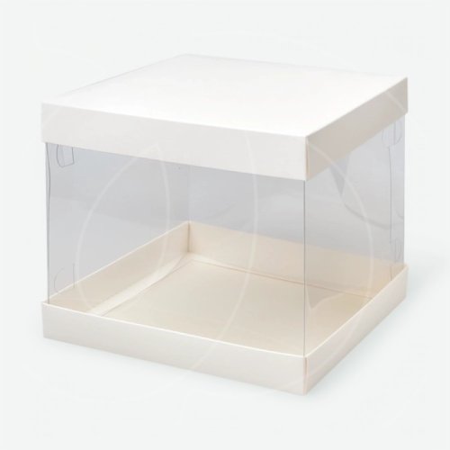 Коробка для торта с прозрачными стенками 30х30х24 см 