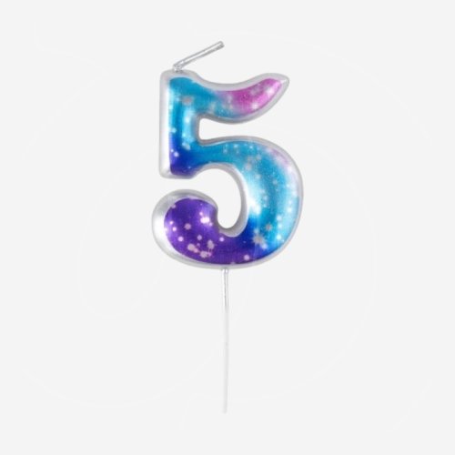 Свеча декоративная Цифра "5" "Космос" 6645