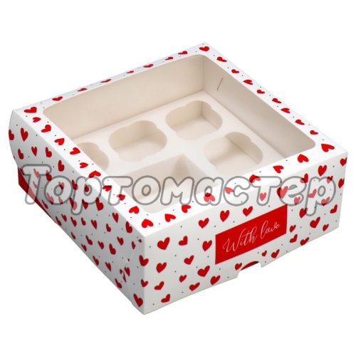 Коробка для 5 капкейков и бенто-торта 25х25х10 см 9293392
