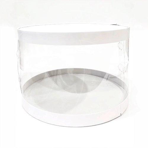 Коробка для торта тубус белая D30 H19 см 