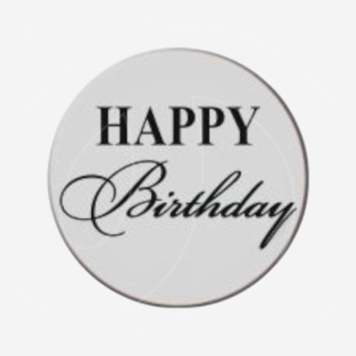 Топпер декоративный акриловый "Happy Birthday" Серебро 3,5 см 