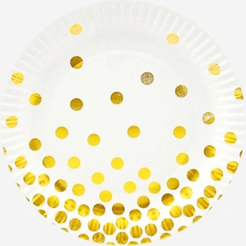 Тарелка бумажная "Конфетти" Золото 6 шт 1707272