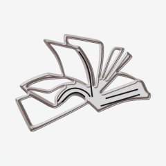 Топпер декоративный акриловый "Книга" Серебро 5х3 см ТСК484