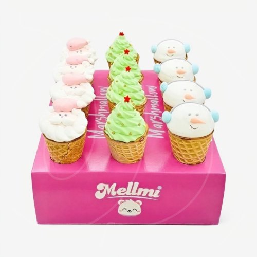 Маршмеллоу "Новогодний микс в рожке" 1 шт R019