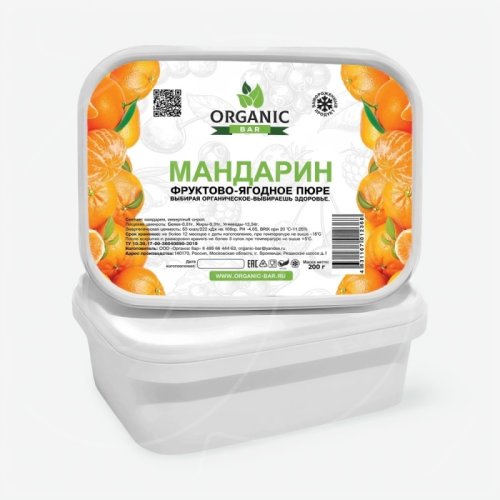 Пюре замороженное Organic Bar Мандарин 200 г 