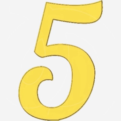 Топпер декоративный акриловый "Цифра 5 боковая" Золото 5 см ТСК360.5
