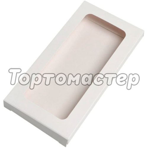 Коробка для шоколадной плитки Белая 18х9х1,5 см ForGenika Chocolate Window White ForG CHOCO I W W 180*90*15 ST