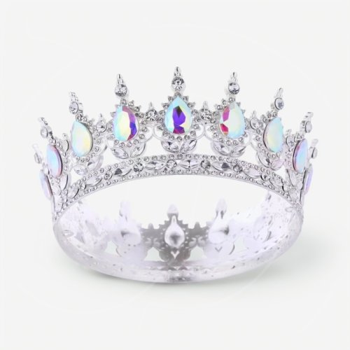 Топпер декоративный "Корона с камнями" Серебро/Перламутр 12 см 