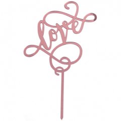 Топпер декоративный акриловый "Любовь" Розовое золото 