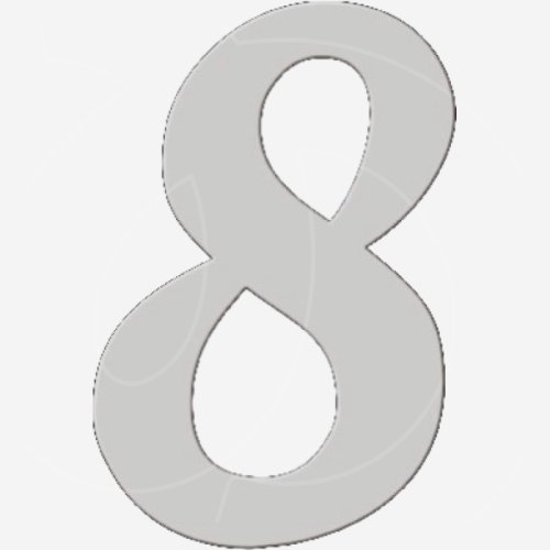 Топпер декоративный акриловый "Цифра 8 боковая" Серебро 5 см ТСК361.8