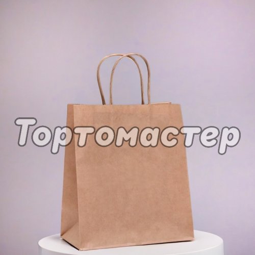 Пакет бумажный с ручками Крафт 32х37х20 см 
