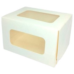 Коробка для рулета с окном Белая ForGenika Cake Roll Window White 20х12х10 см ForG CAKE ROLL W 200*120*100ST