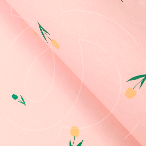 Бумага упаковочная Тишью "Тюльпаны розовые" 50х70 см 10 шт 9257701