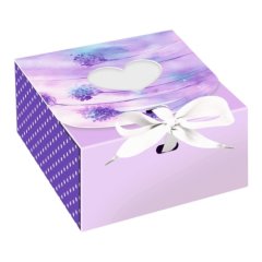 Коробка на 6 конфет с окном "Лаванда" 11,5х11,5х5 см КУ-273