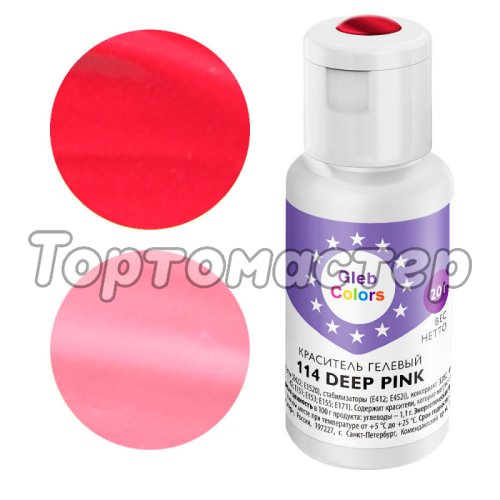 Краситель пищевой гелевый водорастворимый GLEB (CAKE) COLORS 114 Deep Pink 20 г CC114DP
