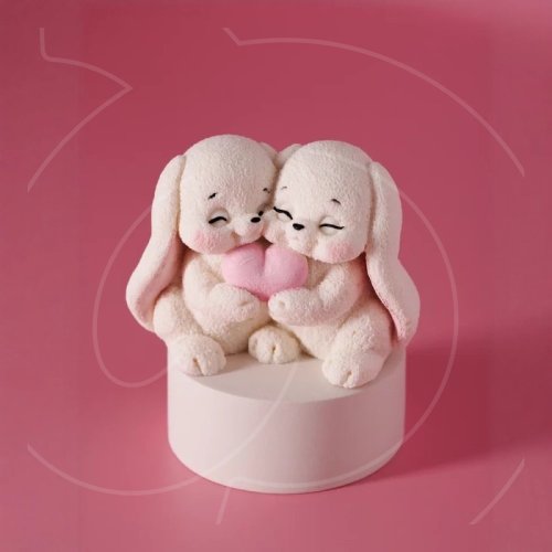 Фигурка из шоколадной глазури "Влюблённые зайчики" SM3707