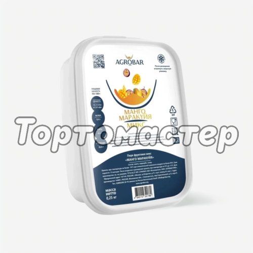 Пюре замороженное AGROBAR Манго-маракуйя 250 г 