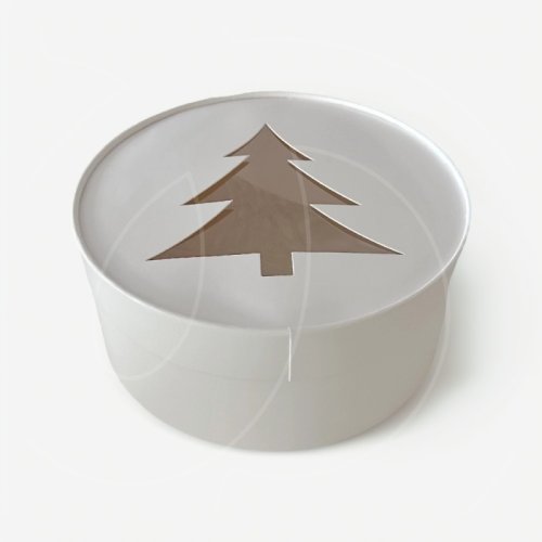 Коробка для торта "Ёлочка" белая 16х4,5 см 