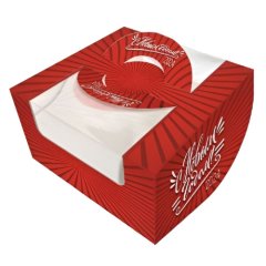 Коробка для бенто-торта "С Новым Годом! 2024" 14х14х8 см ТИ-00199, ТИ-199