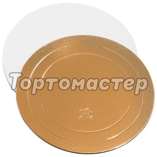 Подложка под торт Золото/Белый ForGenika 3,2 мм 24 см 10 шт ForG BASE  3,2 G/P D  240 S