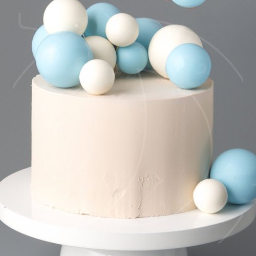 Набор фигурок из шоколадной глазури "Шокошарики бело-голубые" 