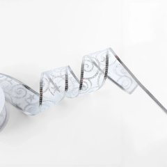 Лента для декора и упаковки Капроновая "Вензеля" Серебро 3,8 см 6840546