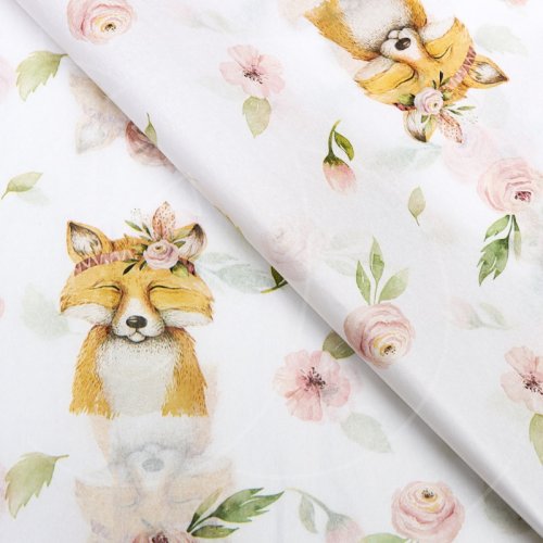 Бумага упаковочная Тишью "Лиса и цветы" 50х70 см 10 шт 9942637