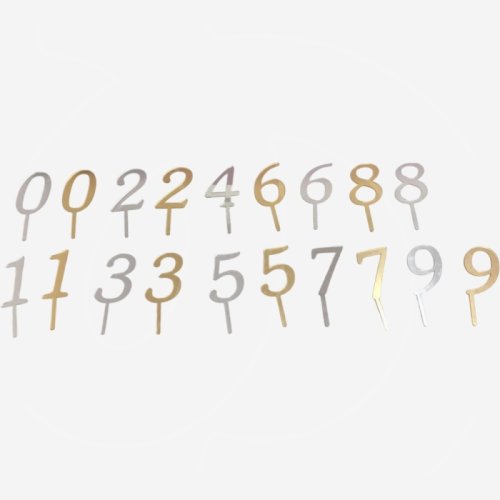 Топпер декоративный акриловый "Цифра 7" Серебро 6,5 см цифра-3