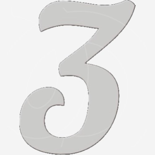 Топпер декоративный акриловый "Цифра 3 боковая" Серебро 5 см ТСК361.3	