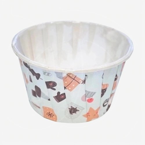 Капсула бумажная с подворотом "Зима" D50 H40 10 шт 