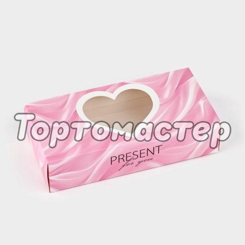 Коробка для сладостей с окном "Сердечко" 20x10x5 см 10554006