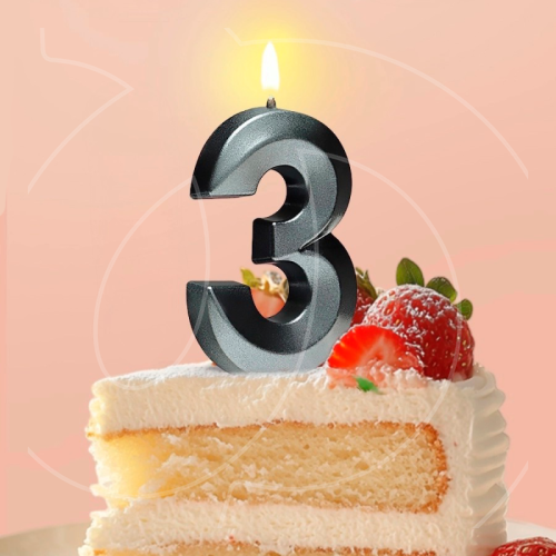 Свеча декоративная Цифра "3" Грань Чёрная 5572747