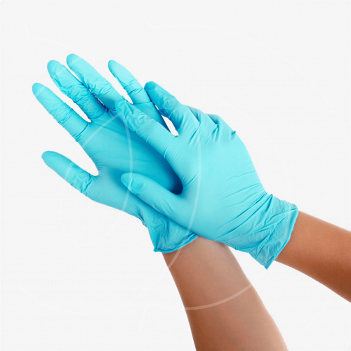 Перчатки нитриловые голубые Размер L 1 пара 