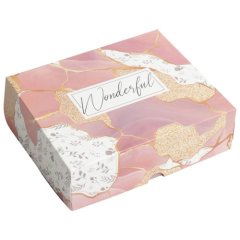 Коробка для сладостей Розовый мрамор 17х20х6 см 7150217