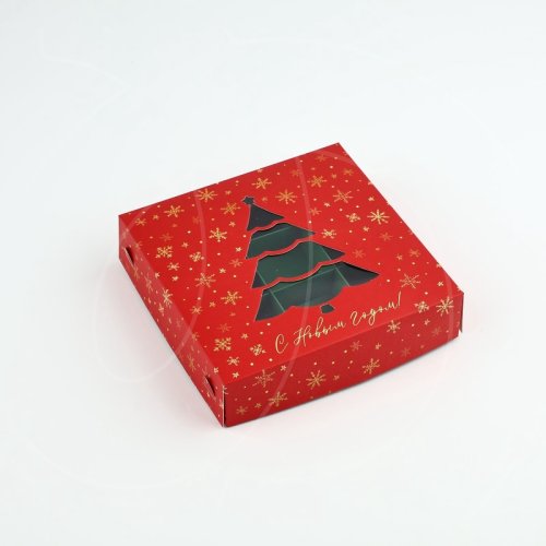 Коробка на 9 конфет "С Новым годом" 14,5х14,5х3,5 см 10430616