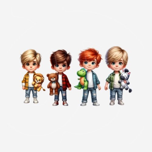 Пряник имбирный "Мальчики с игрушкой" 