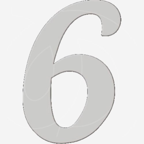 Топпер декоративный акриловый "Цифра 6 боковая" Серебро 6,5 см ТСК359.6