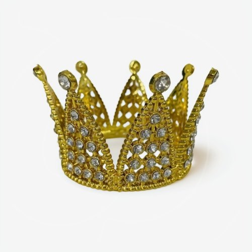 Топпер декоративный "Корона с камнями" Золото 7 см 			