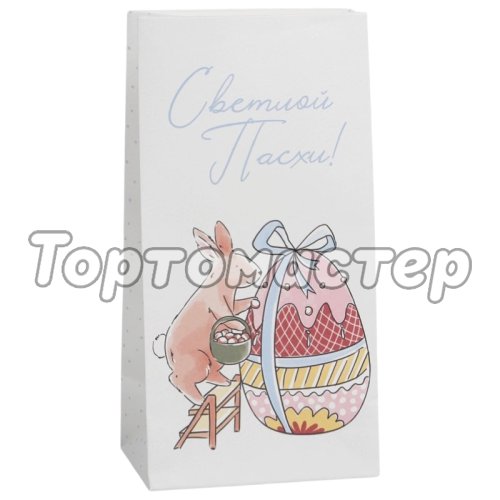 Пакет бумажный для сладостей "Пасхальный кролик" 10×19,5×7 см