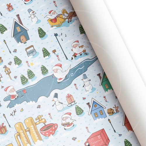 Бумага упаковочная "Новогодние приключения" 60х87,5 см 14060-10	